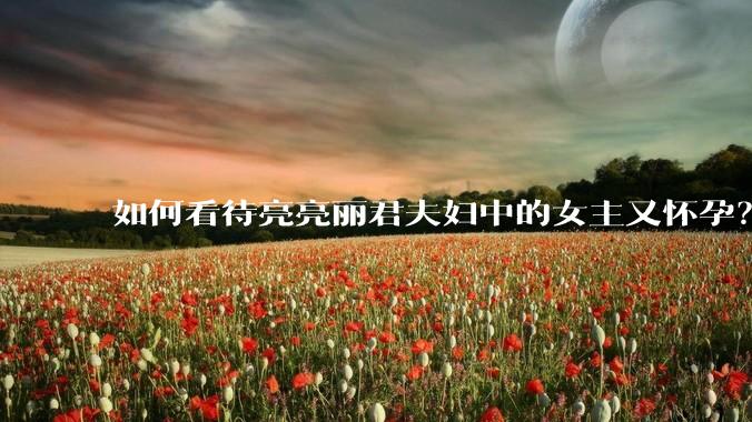如何看待亮亮丽君夫妇中的女主又怀孕？