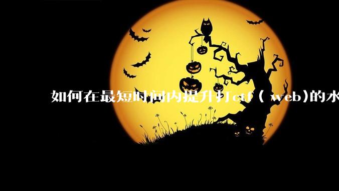 如何在最短时间内提升打ctf（web)的水平？